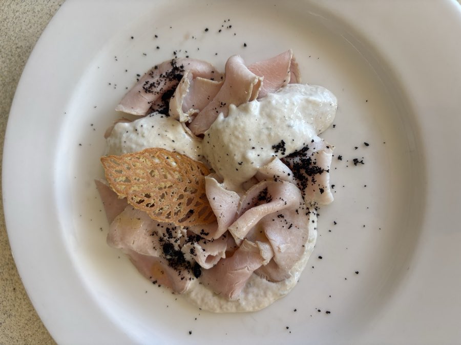 Classic Italian vitello tonnato, veal in tuna sauce